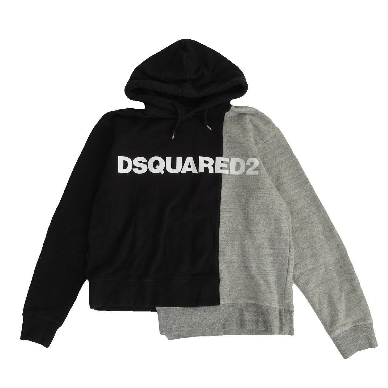 21SS DSQUARED2 ディースクエアード バイカラー ドッキング プルオーバーパーカー S74GU0505 ブラック×グレー サイズXS  メンズ - メルカリ