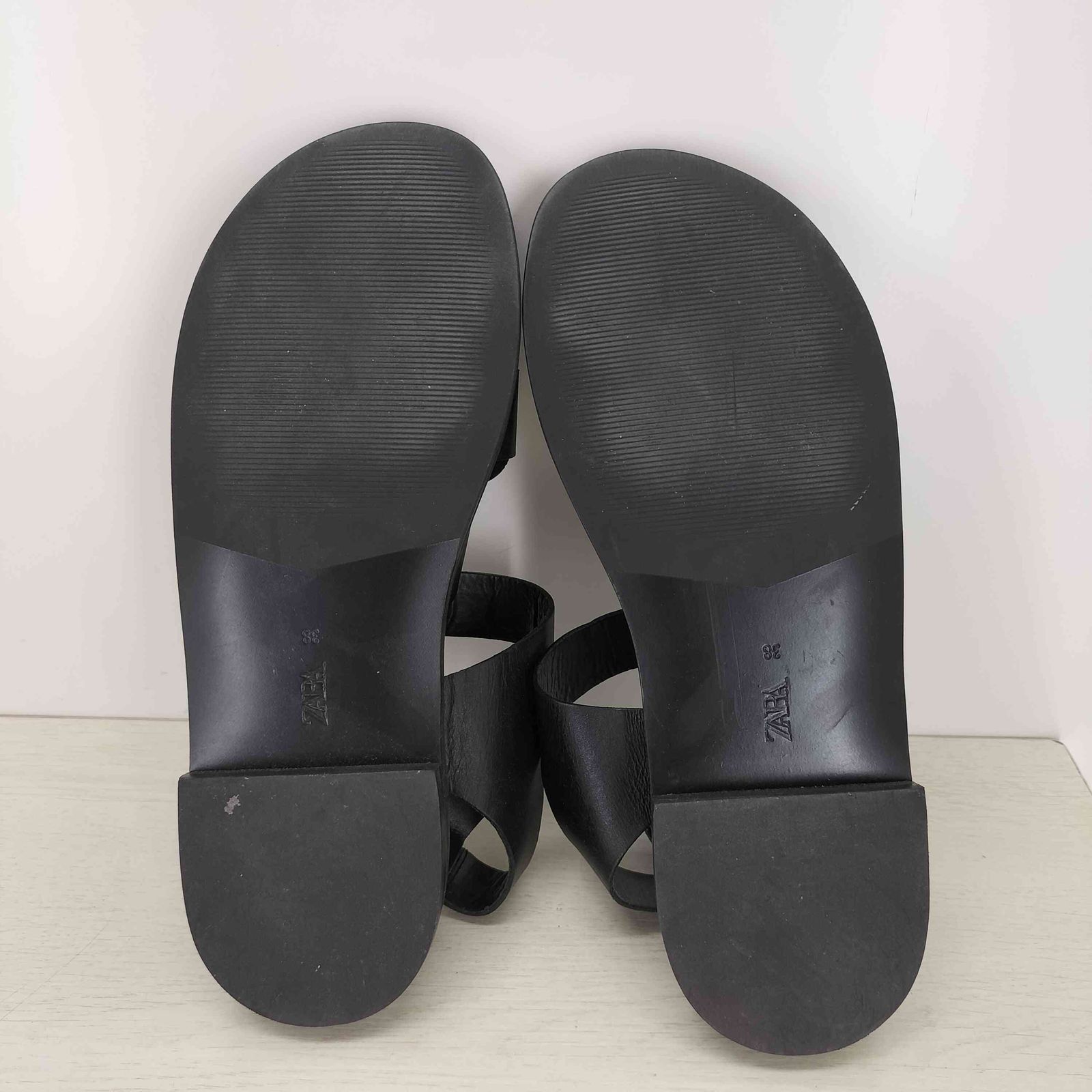 ZARA/グルカサンダル/38 ZARA レザー サンダル グルカサンダル ブラック 24 6cm 38 本革
