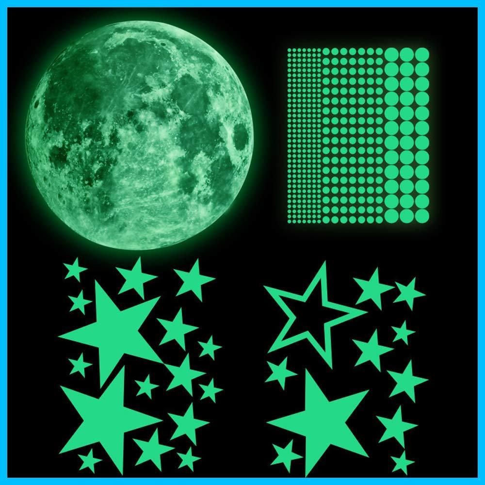 数量 ウォールステッカー きらきら星 夜光ステッカー 蓄光シール シール 星月 壁紙 丸ドット 蛍光ステッカー インテリア 435枚セット 子供部屋 Yurika 装飾