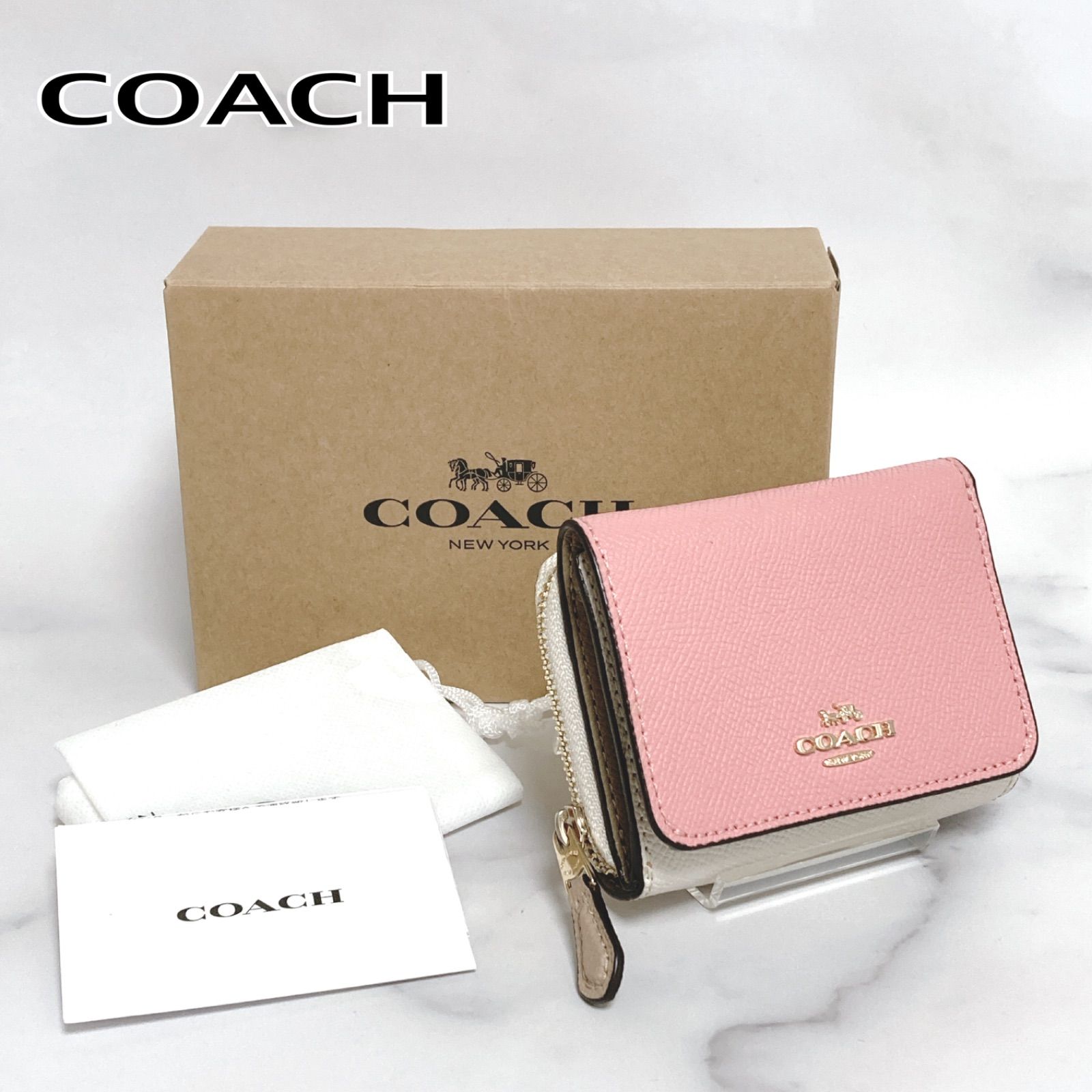 COACH コーチ ミニウォレット 折り財布 チョーク ホワイト 白色 COACH