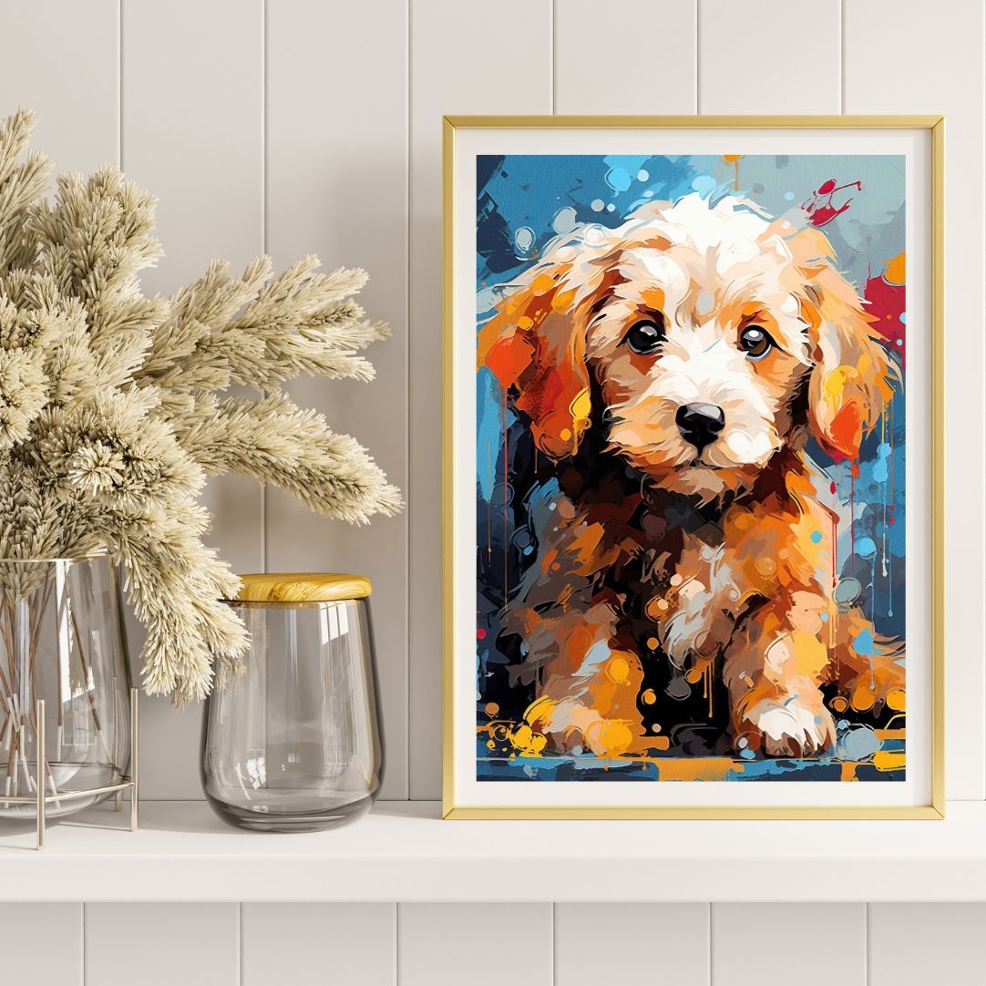 まなざし - ゴールデンドゥードル犬の子犬 No.1】ジークレー版画＊名