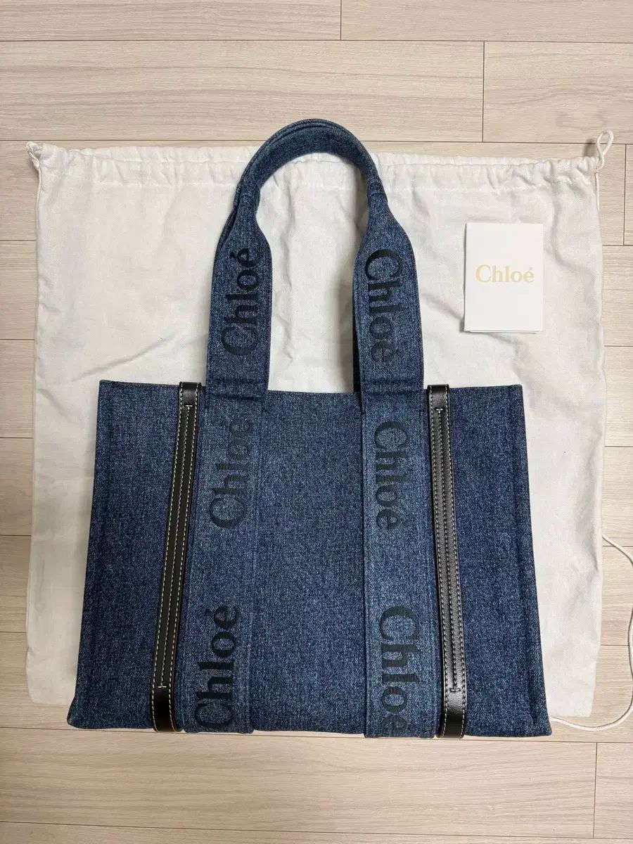 Chloe クロエ ミディアム 木質 トートバッグ デニム