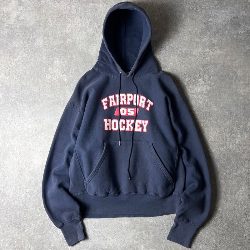 ナス紺 フェード XL 両面カレッジプリント vintage フルジップパーカー 90s Lee 両面 3段 カレッジ プリント RWタイプ スウェット フード