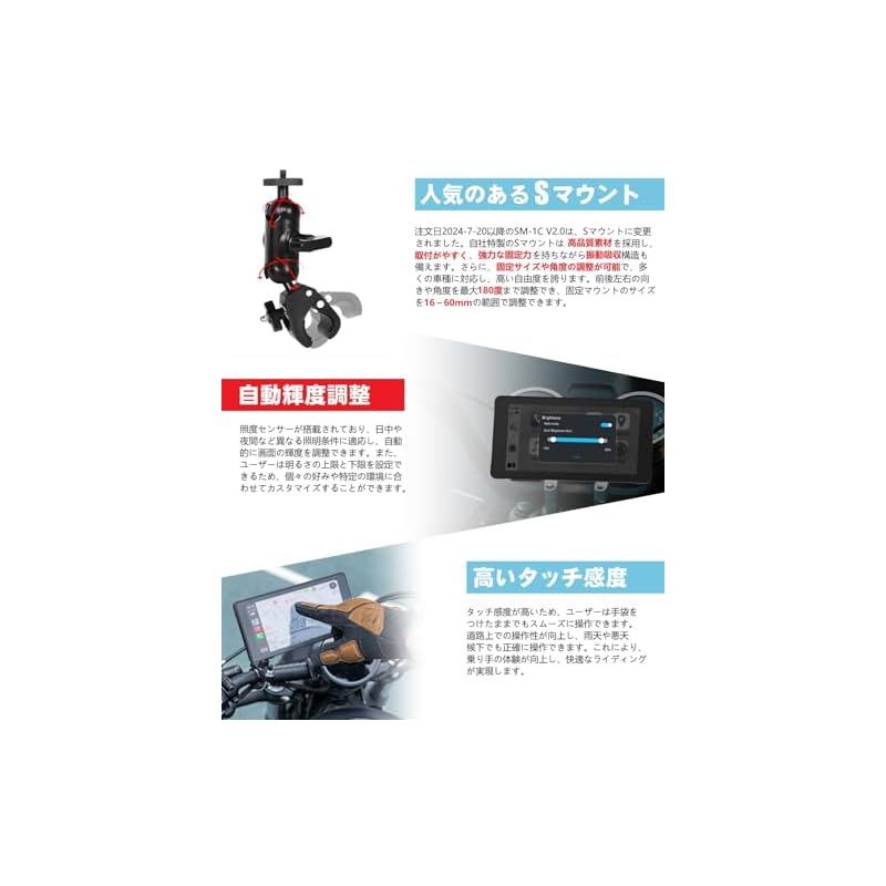 超薄型+USB給電可能】 ニコマク NikoMaku バイク用 スマート