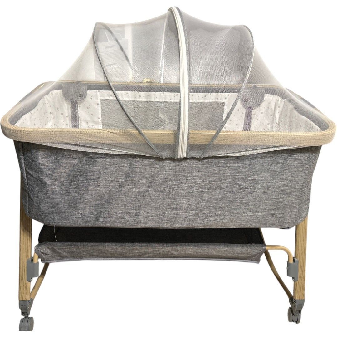 HZDMJ ベビーベッド グレー 蚊帳付き HZDMJ ベビーベッド グレー 折りたたみ 蚊帳付き 楽天市場
