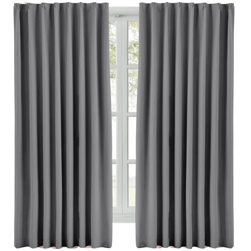 新着商品 Hansleep カーテン 1級遮光 グレー 幅150cm×丈178cm 2枚組 断熱 防寒 防音 省エネ 厚手 無地 おしゃれ 洗える 寝室 リビング用 (グレー 幅150cm×丈178cm)