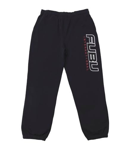 フブ スウェットパンツ ロングパンツ 裏起毛 メンズ レディース イージーパンツ 大きいサイズ ゆったり アメカジ ストリートファッション ブラック