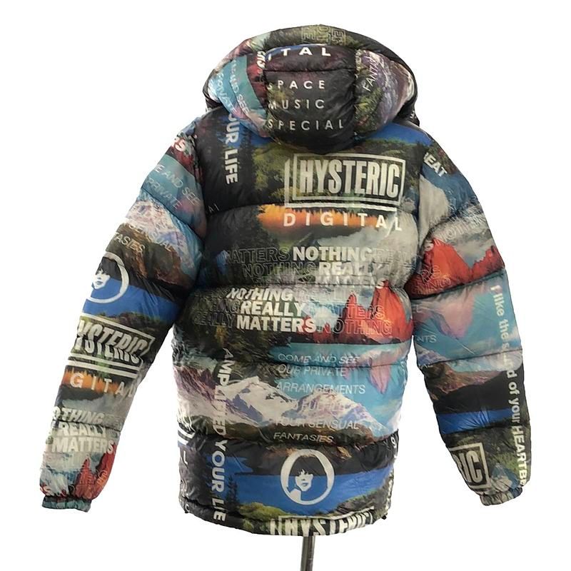 【美品】  HYSTERIC GLAMOUR / ヒステリックグラマー | 転写 サークルガール ダウンジャケット フーディ | M | マルチカラー | メンズ 美品】 HYSTERIC GLAMOUR / ヒステリックグラマー | 転写 サークル