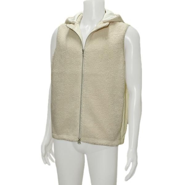 超美品 パーリーゲイツ ベスト ナイロン 毛 リバーシブル ネイビー