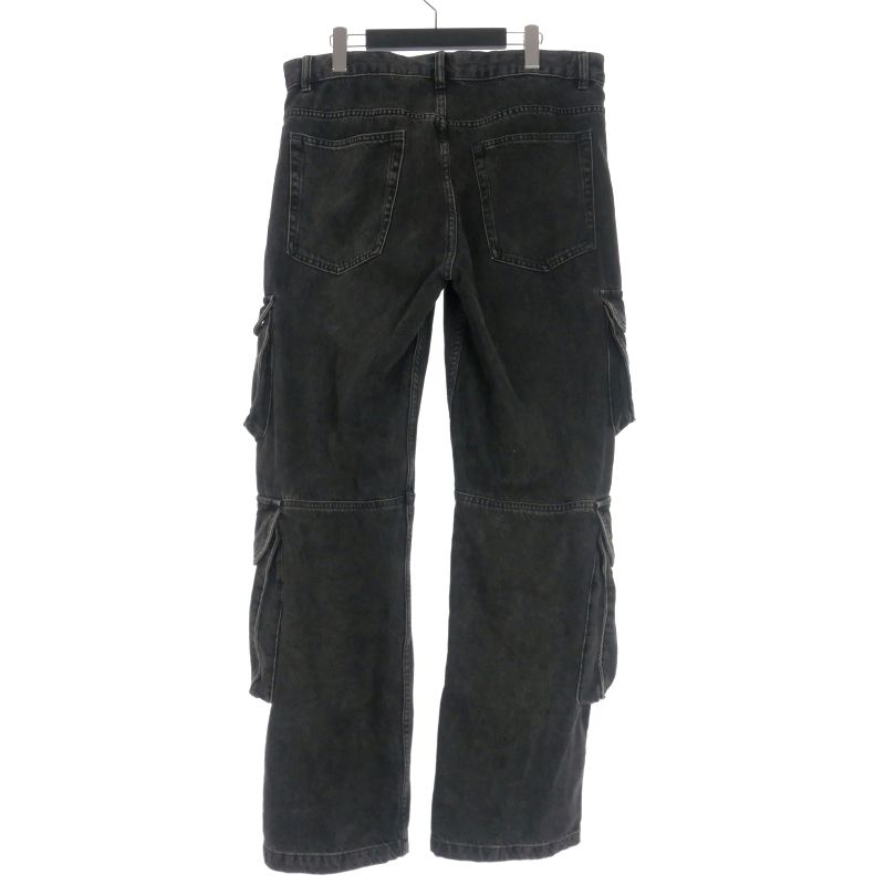ザラ ZARA デニムカーゴパンツ ジーンズ EU46 ブラック 黒 1538
