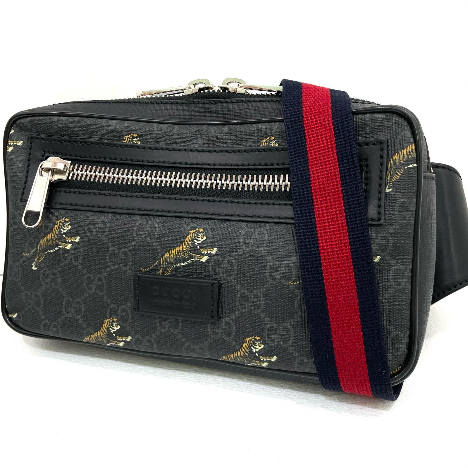 GUCCI | グッチ GGスプリーム タイガー ボディバッグ ウエストバッグ ウエストポーチ 474293 ブラック 尾張小牧店