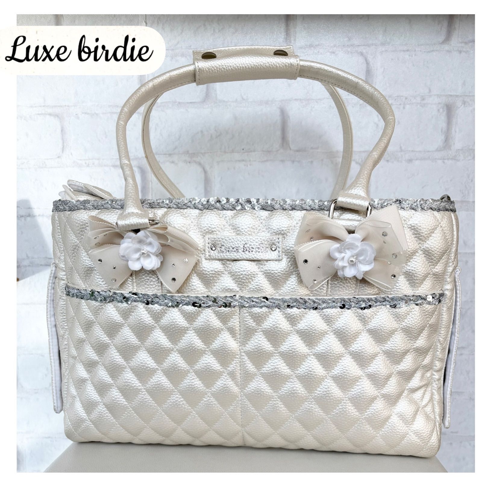 Luxe birdie リュクスバーディ キルトクリスティ キャリーS 白 ペットキャリーバッグ 犬用品 6449297