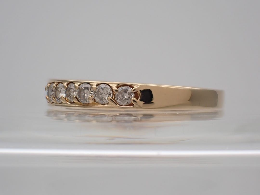 K18 イエローゴールド ハーフエタニティ ダイヤリング 0.50ct 12号  