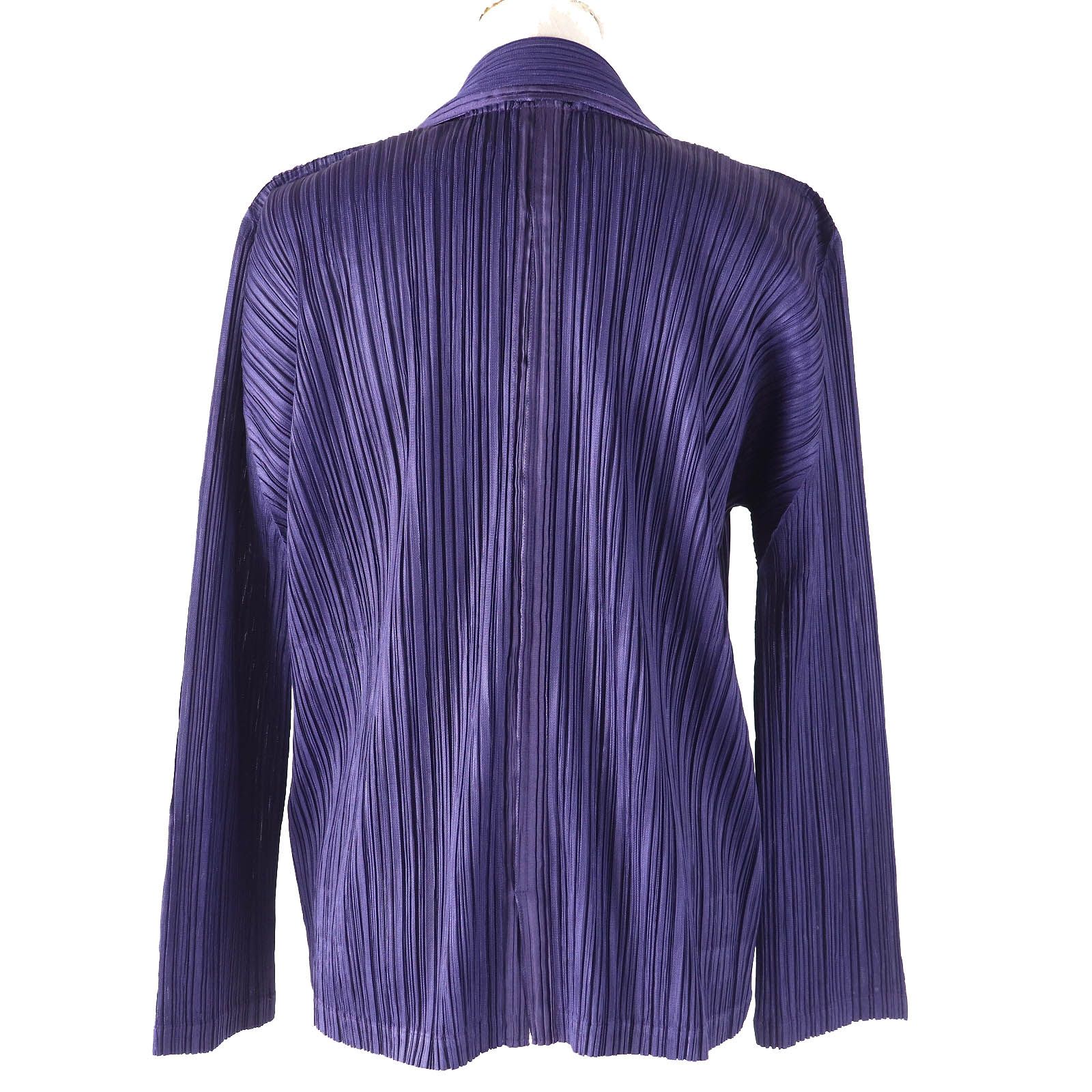 極美品△PLEATS PLEASE プリーツプリーズ イッセイミヤケ PP93-JD451 シャツ ジャケット カーディガン パープル 3 日本製 正規品 レディース オススメ◎ 極美品△PLEATS PLEASE プリーツプリーズ イッセイミヤケ PP93