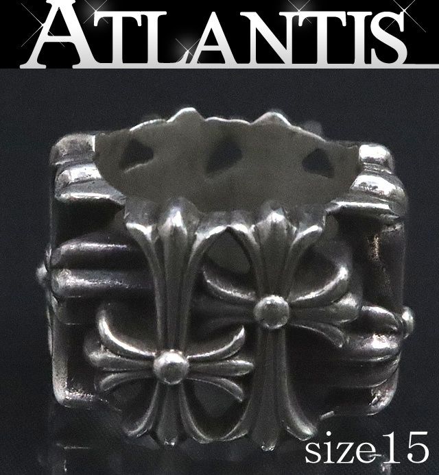 銀座店 クロムハーツ ダブルフローラルクロス リング 約20号 88180
