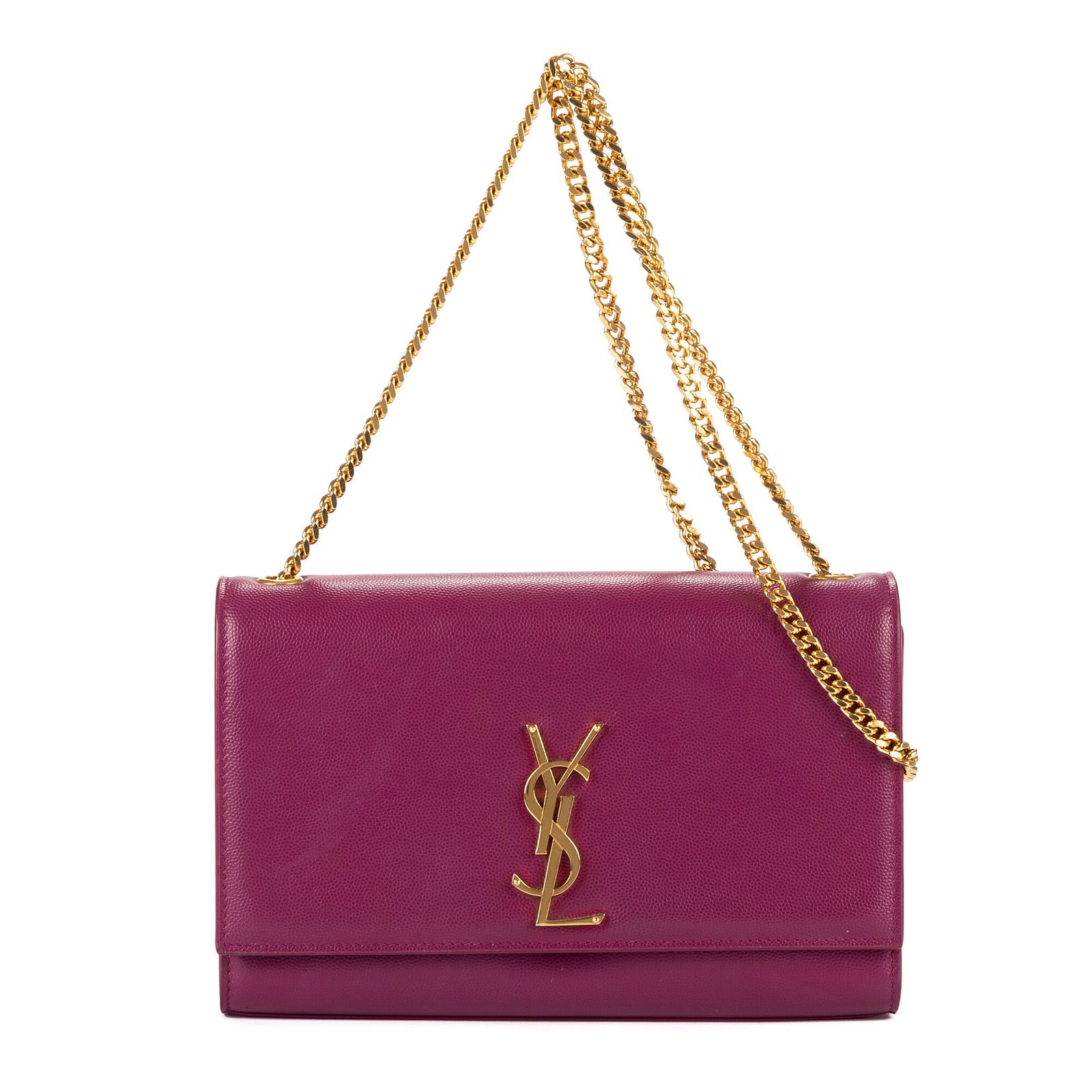 YVES SAINT LAURENT イヴサンローランケイトタッセル紫グレイン ド プードル レザーA