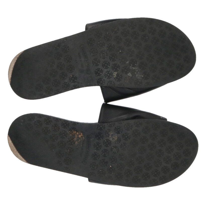 クロムハーツ CH SLIDE LEATHER CHプラスパッチレザーサンダル