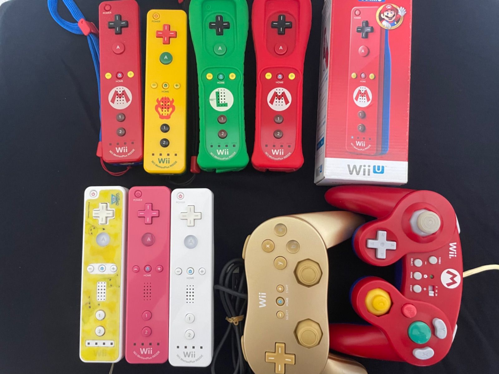 Wii リモコンプラス、ゴールドコントローラーセット 合計3点 中古品