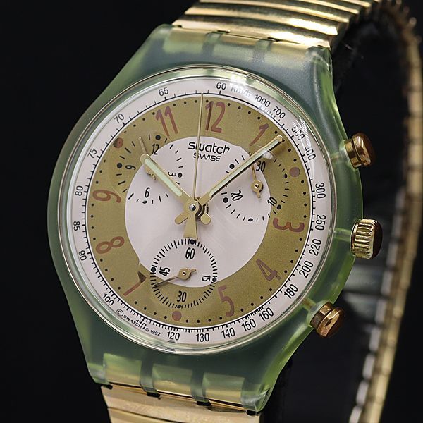 スウォッチ クロノグラフ 保⁄箱付 - QZ 稼働 アイロニー swatch クロノ