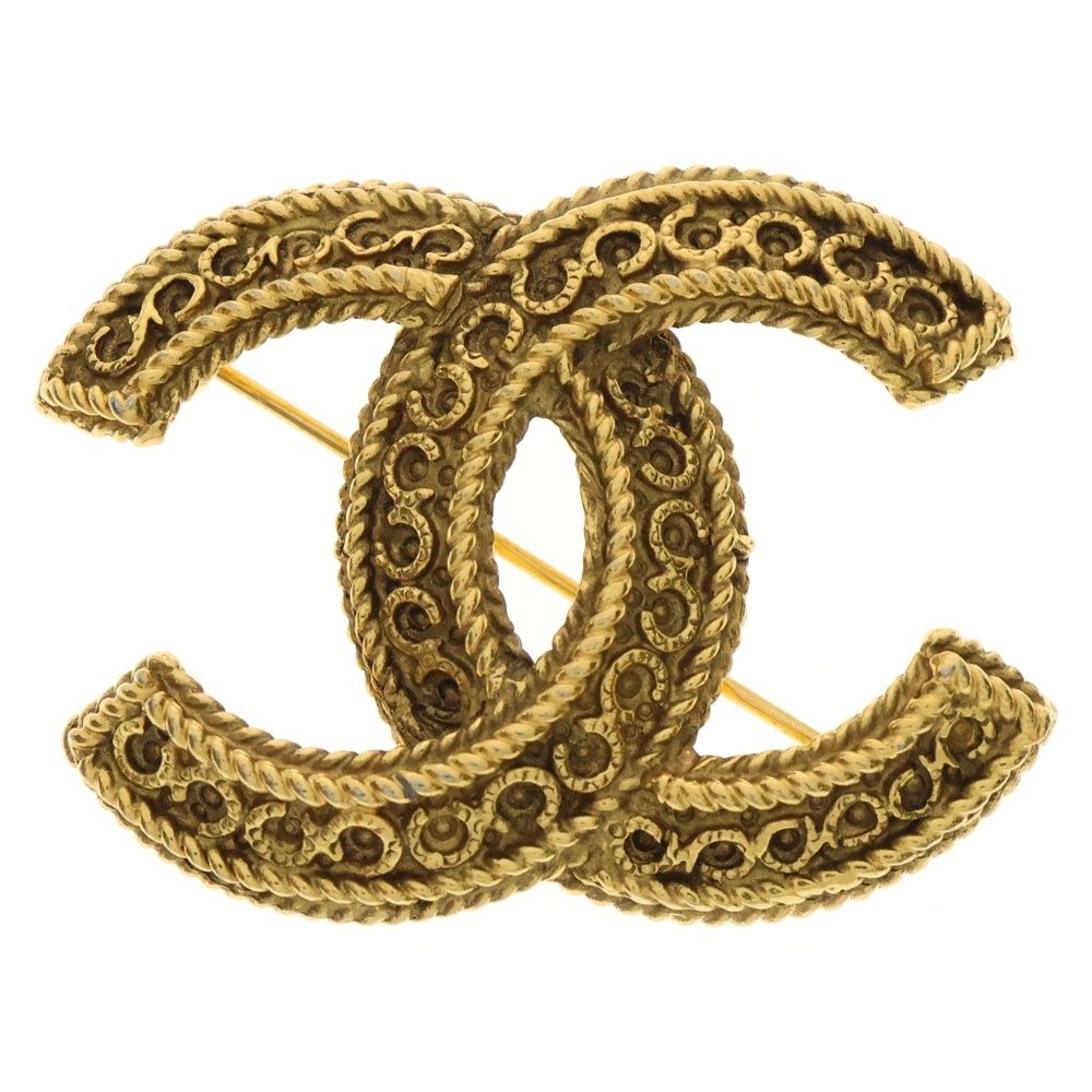 CHANEL シャネル ココマーク ブローチ バッジ ゴールド GP
