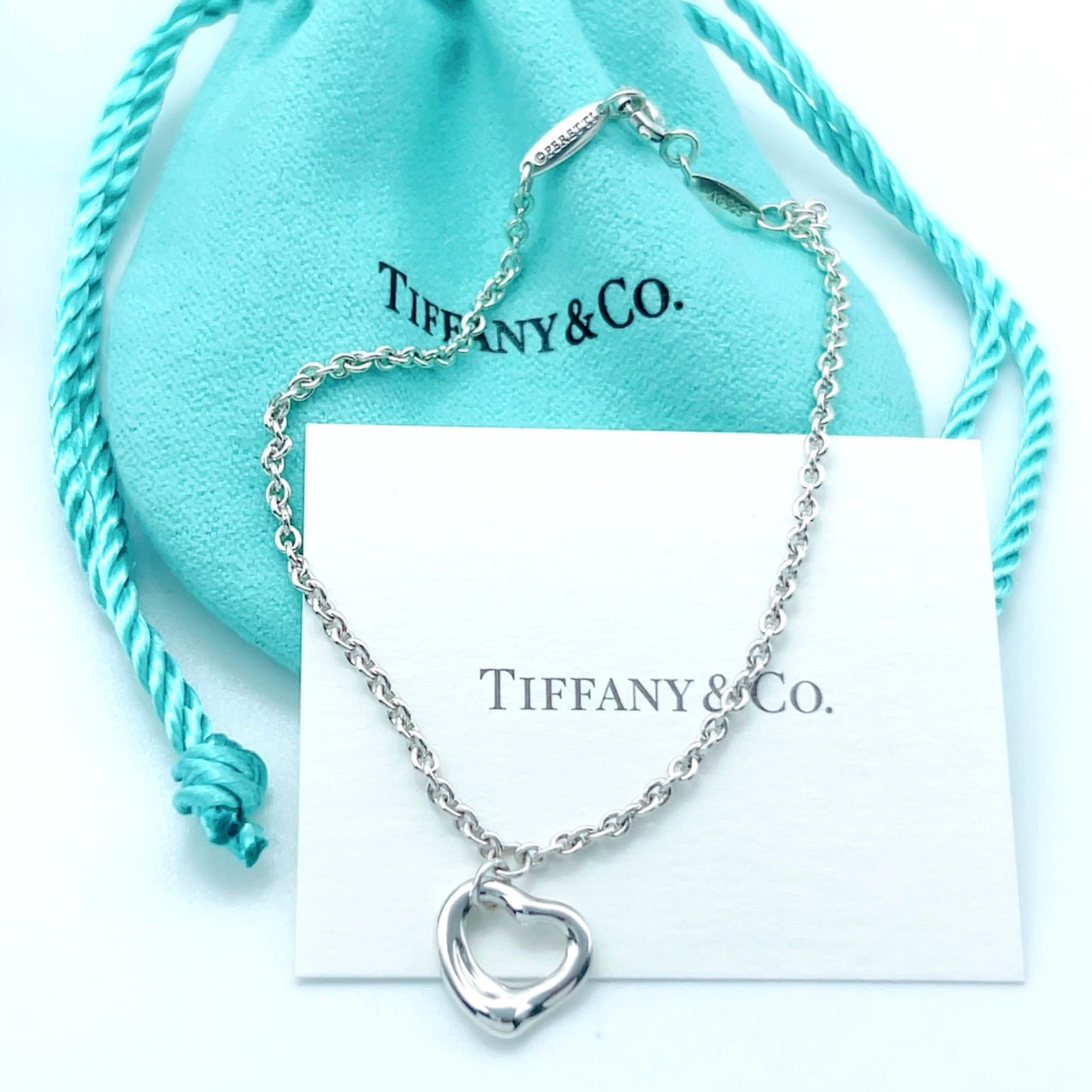 アウトレット品 TIFFANYCo. 極美品 アクアマリン オープンハート Ag925