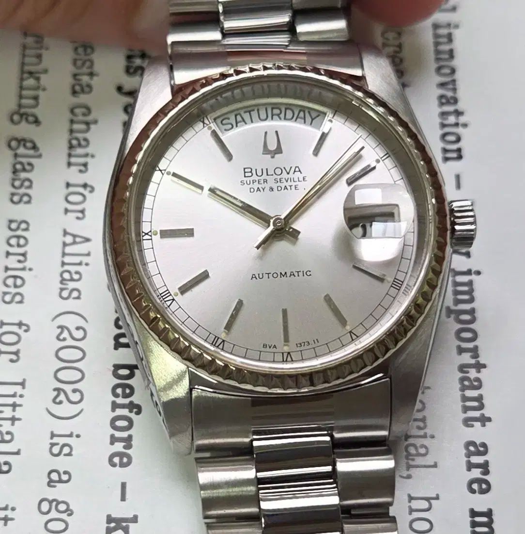 ヴィンテージ BULOVA(ブローバ) スーパーセビル デイデイト 鉄道