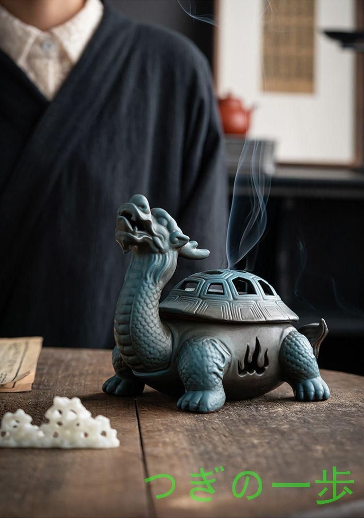 竜亀香炉 鎮宅 辟邪 開運 風水 招財 工芸品 美術品 置物