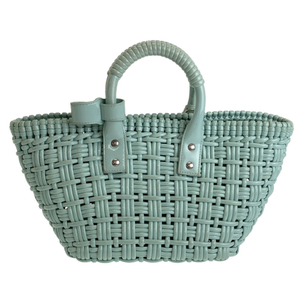 関税込★BALENCIAGA★ビストロ XS バスケット トートバッグ MINT 美品 BALENCIAGA バレンシアガ エナメルバスケット ビストロXS