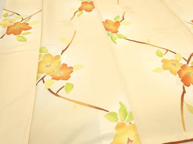 平和屋着物▽上質な小紋 単衣 枝花文 暈し染め 正絹