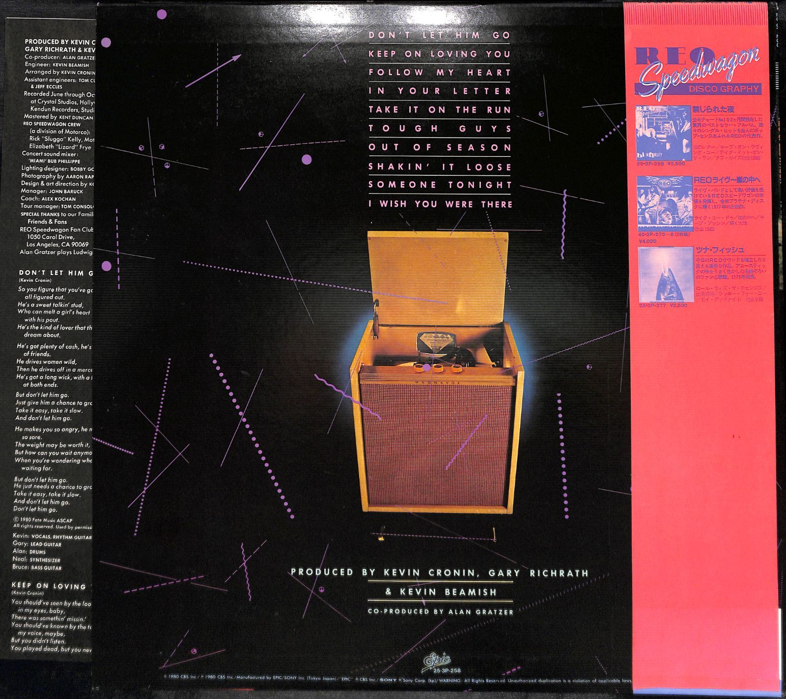 帯付きLP】REO Speedwagon Hi Infidelity REOスピードワゴン 禁じられ 帯付きLP】REO Speedwagon Hi Infidelity REOスピードワゴン 禁じられ