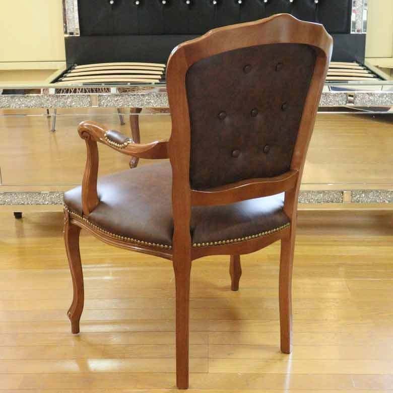 ダイニングテーブル3点 80cm 象嵌 イタリア 本皮 アームチェア 肘付 円形 ダイニングテーブル3点 80cm 象嵌 イタリア 本皮 アームチェア 肘付 円形