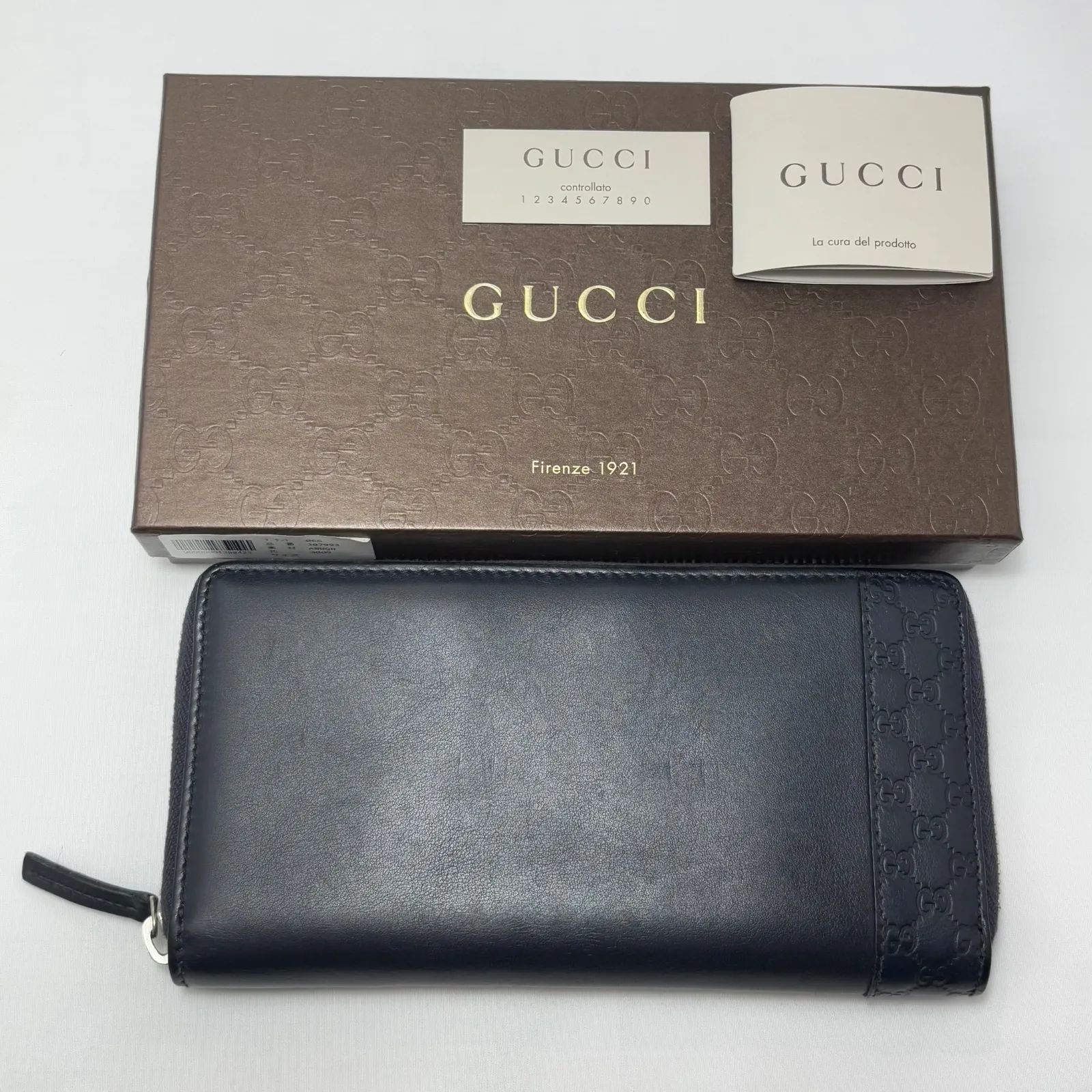 グッチ メンズ レザー 長財布 ミストラル マイクロシマ 307993 7570