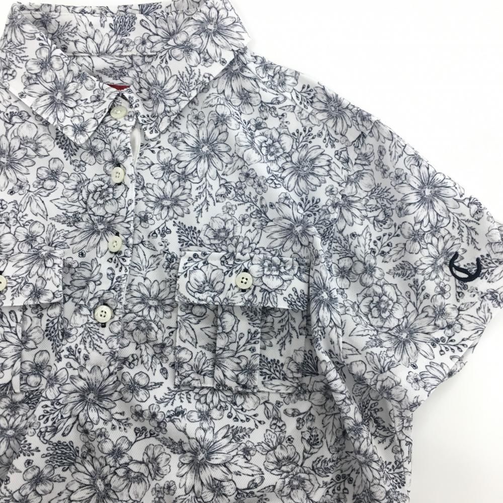 美品】キャロウェイ レッドレーベル 半袖ポロシャツ 白×ネイビー