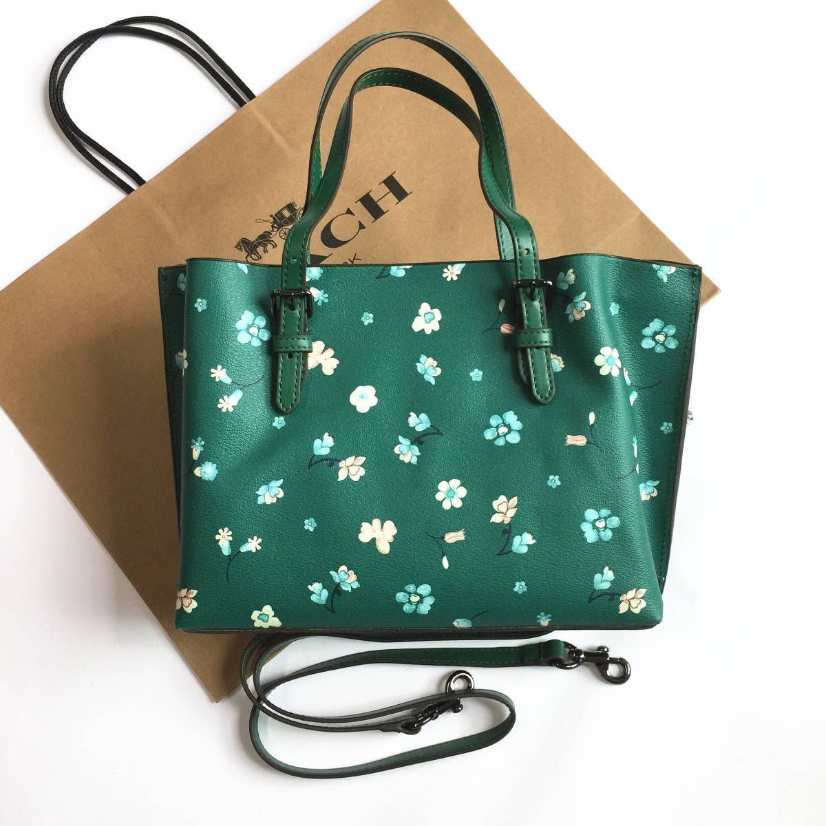 コーチCOACHバッグ C8613 花柄トート ショルダーバッグ ハンドバッグ