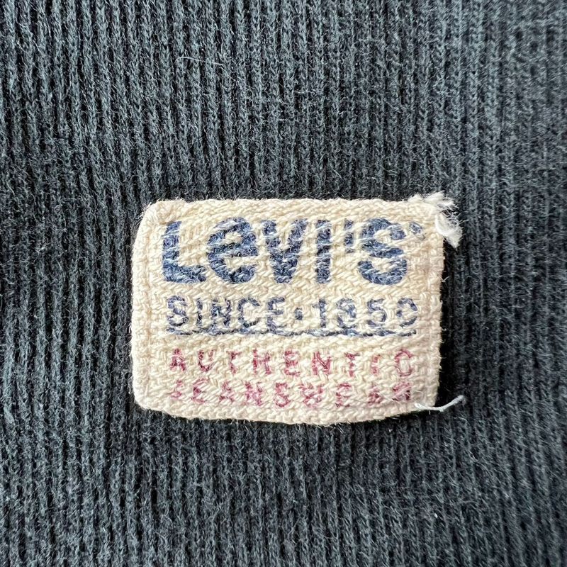 90s Levis ヘンリーネック リブ編み コットン サーマル 長袖 Tシャツ M