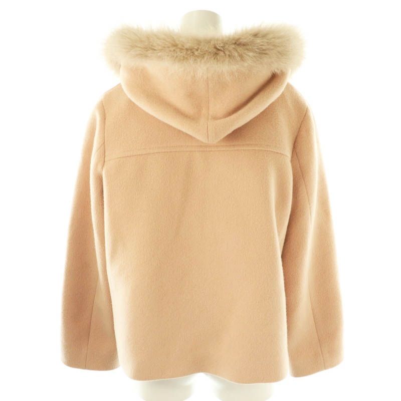 ♡美品♡ ef-de  フォックスファー付きダッフルコート　ベージュ　9号 エフデ ef-de フォックスファーコート アウター 総裏地 9 ピンク