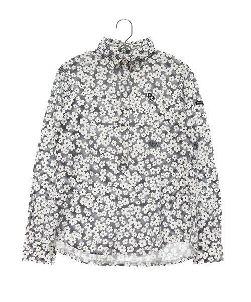 【ランクＡ美品！】パーリーゲイツ｜レディース｜0 (S相当)｜花柄長袖ポロシャツ｜中古ゴルフ用品