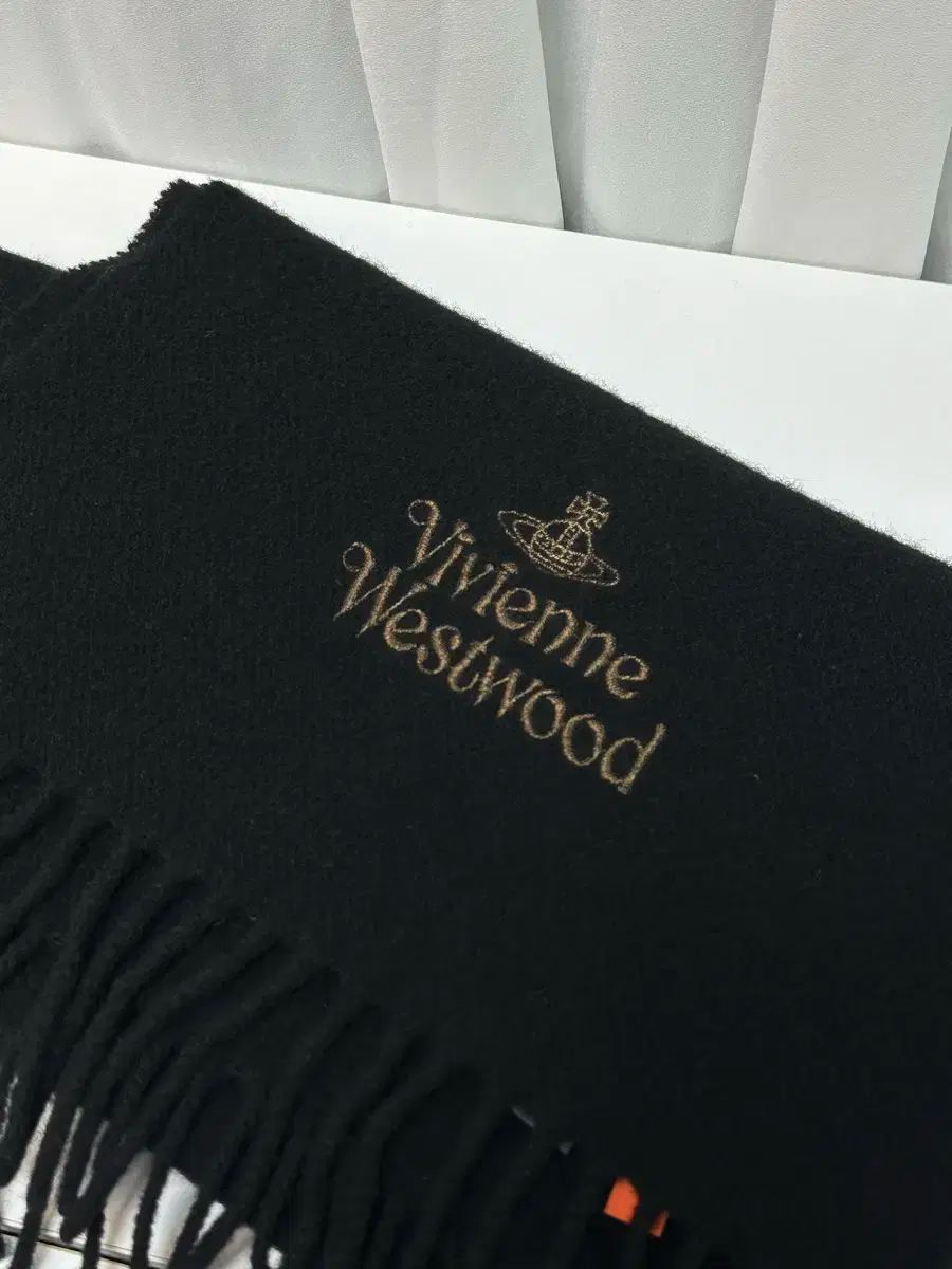 Vivienne Westwood ウール フリンジ マフラー ブラック