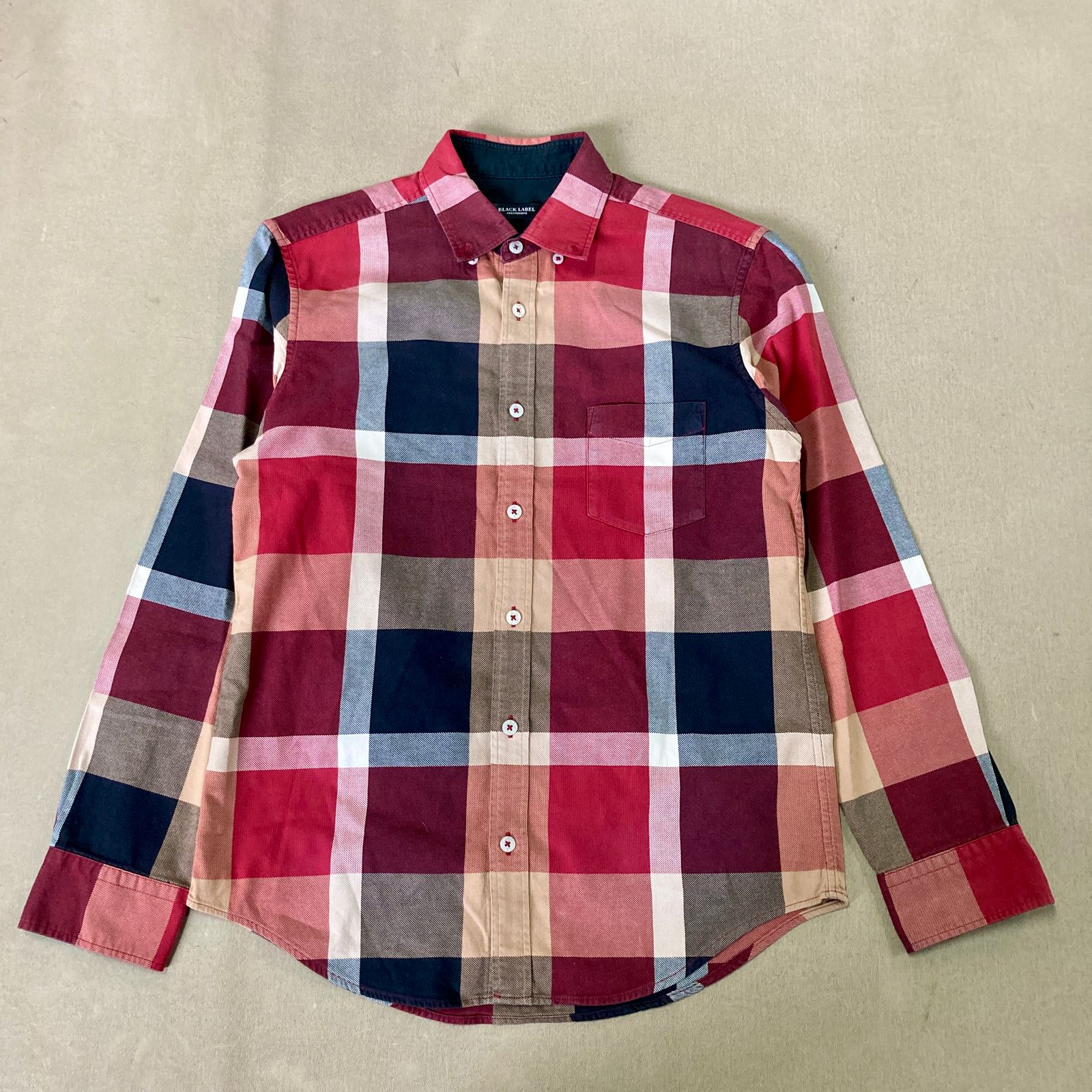 BLACK LABEL CRESTBRIDGE ブラックレーベル クレストブリッジ 長袖シャツ チェック柄 ネルシャツ トップス 三陽商会 レッド系 M メンズ 0.23kg