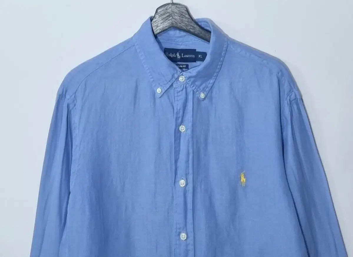 XL （ 105 ） POLO RALPH LAUREN(ポロラルフローレン) スカイブルー シルク/リネン シャツ