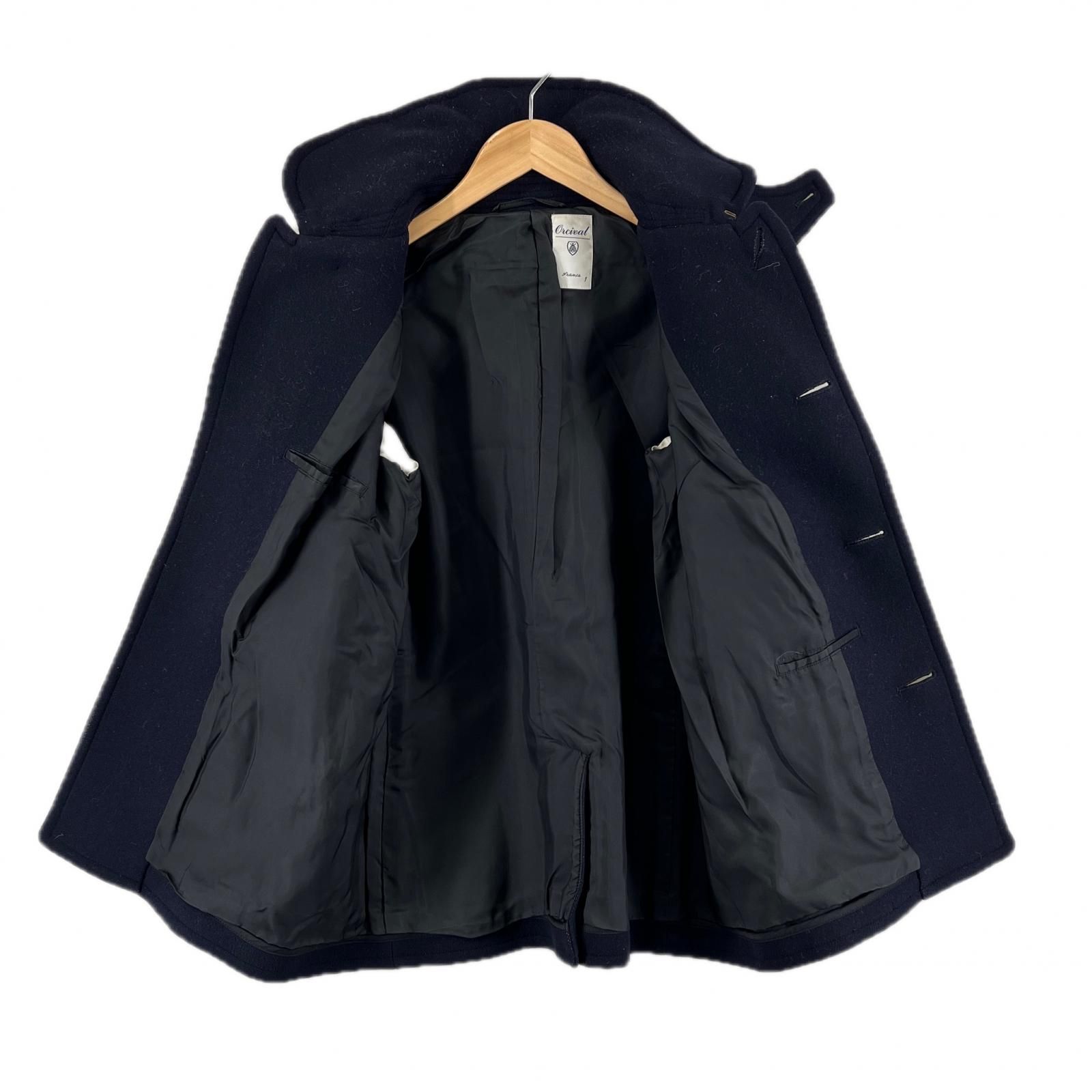 【美品】ORCIVAL ピーコート ネイビー サイズ1 美品 ORCIVAL オーシバル ブランドロゴ 秋冬 AW ピーコート