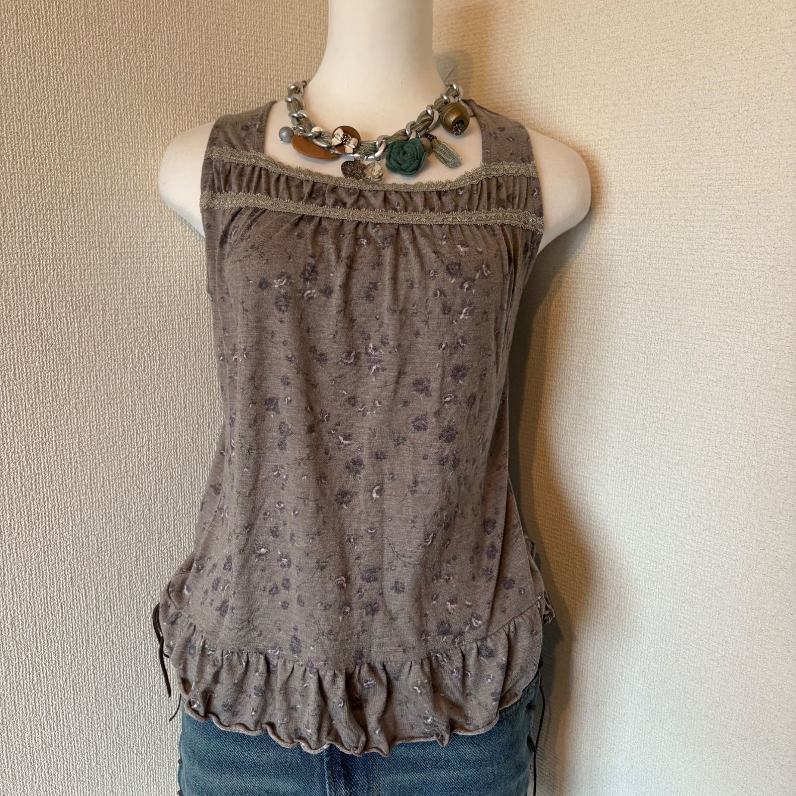 y2k 00s archive グランジ森ガールレーストップス geek ロキエ