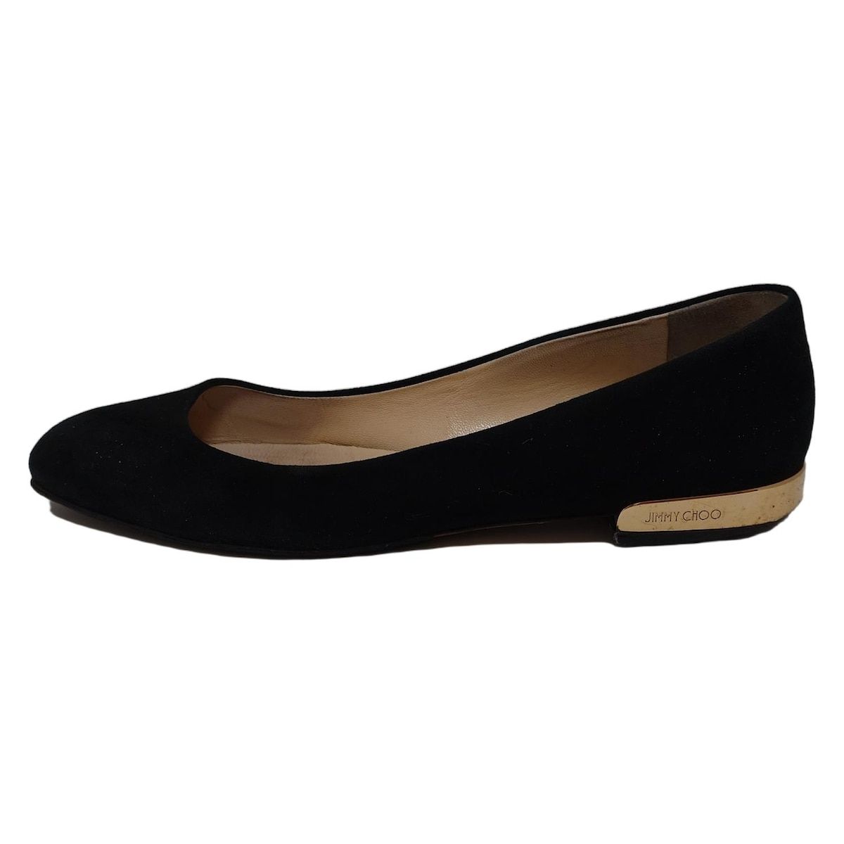 JIMMY CHOO(ジミーチュウ) フラットシューズ 37 レディース - 黒 JIMMY CHOO(ジミーチュウ) フラットシューズ 37 レディース - 黒
