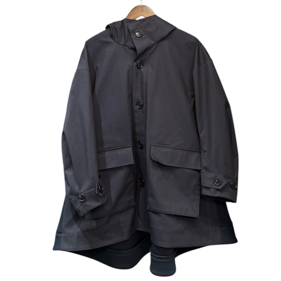 nagonstans ナゴンスタンス 22SS 3LAYERED CO POPLIN HOODED COAT コンビネーションコート S ネイビー 470FS830-0450 R14601