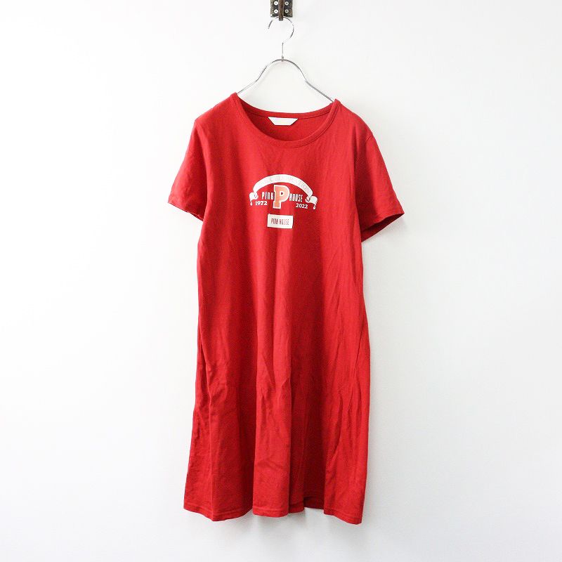 ピンクハウス　チュニック　赤 2022SS ピンクハウス PINK HOUSE 50th記念 ANNIVERSARYプリント