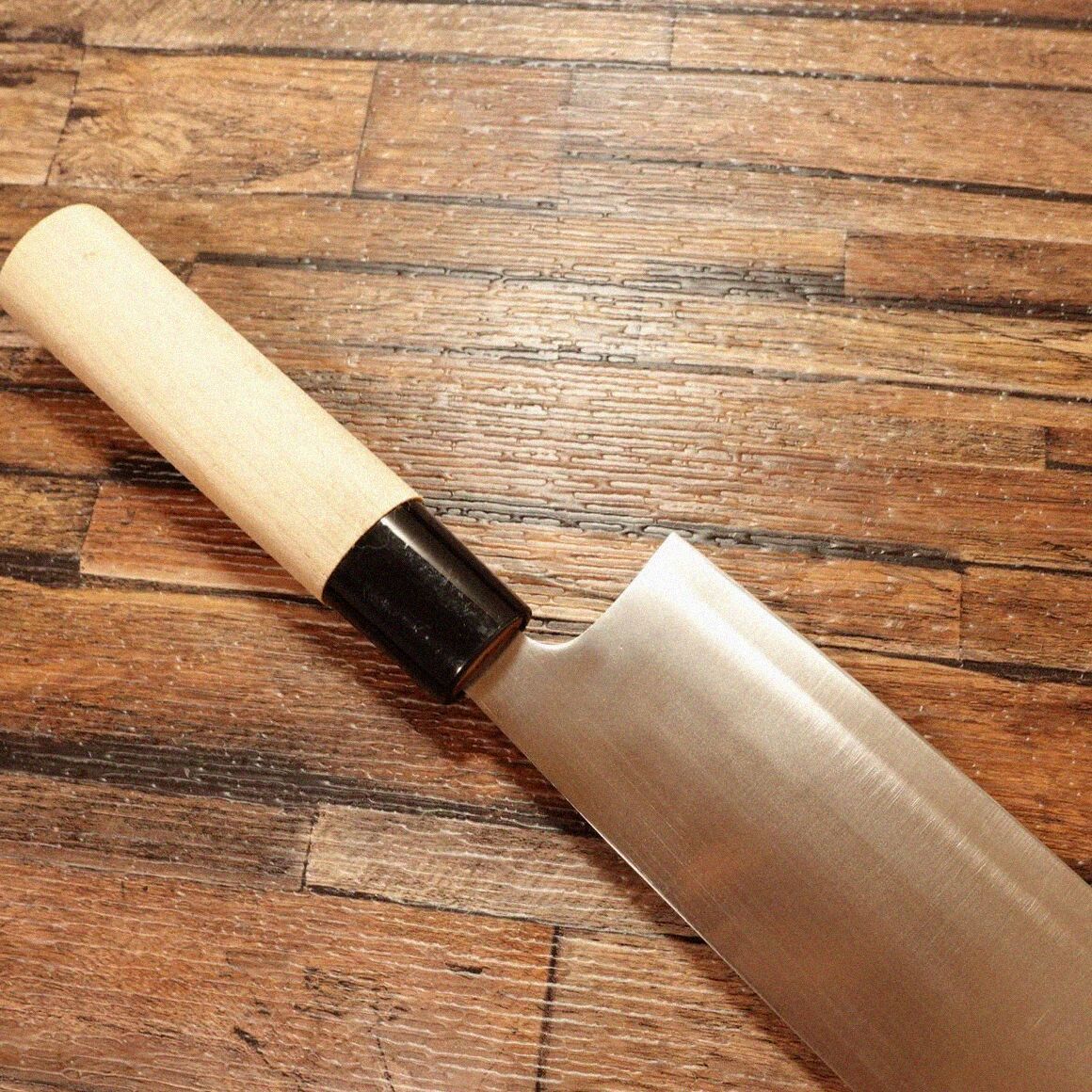 暁里 菜切包丁 研ぎ済 ステンレス 菜切り シール付き 使用感少 165mm