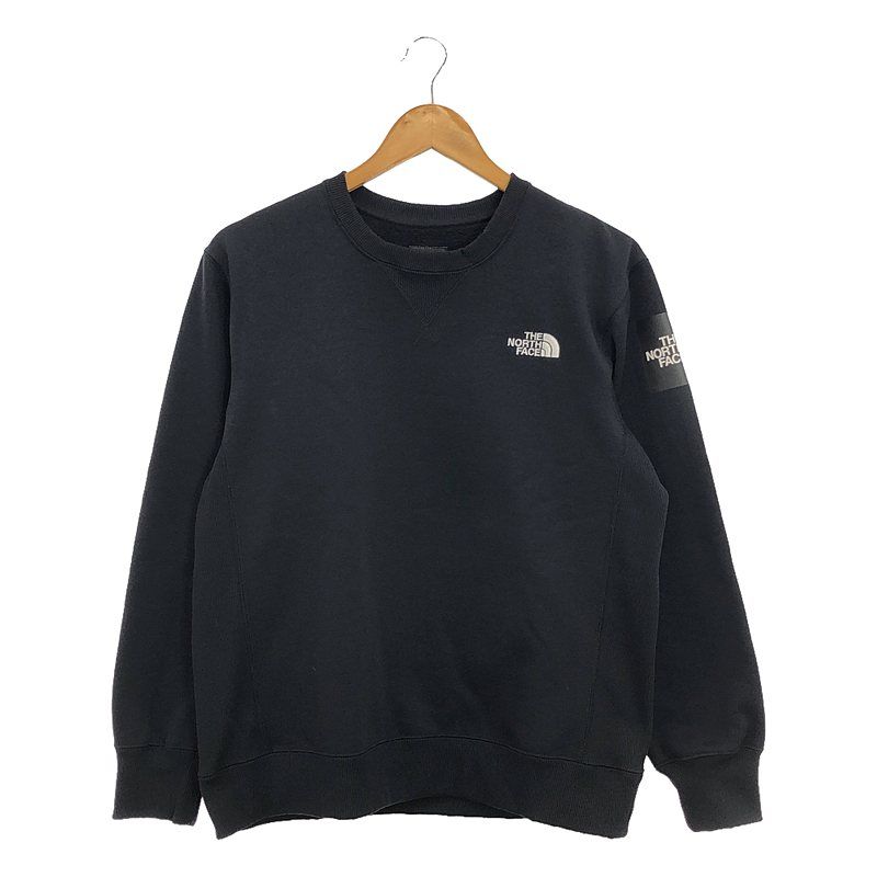 【美品】  THE NORTH FACE / ザノースフェイス | Square Logo Crew / NT61931 スクエア ロゴ スウェット | L | ブラック | メンズ