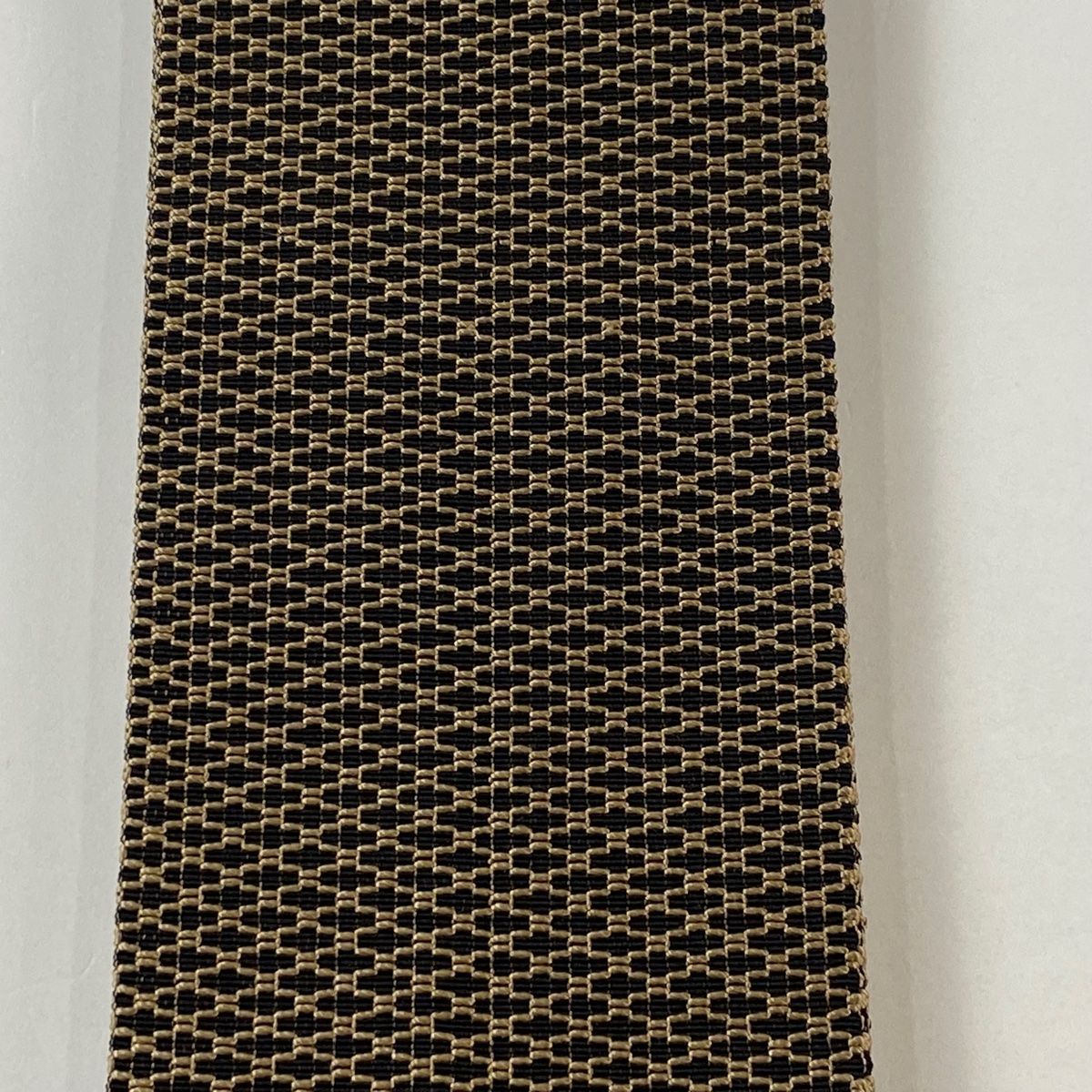角帯 秀品 博多織 証紙 斜め格子 縞 黒 正絹