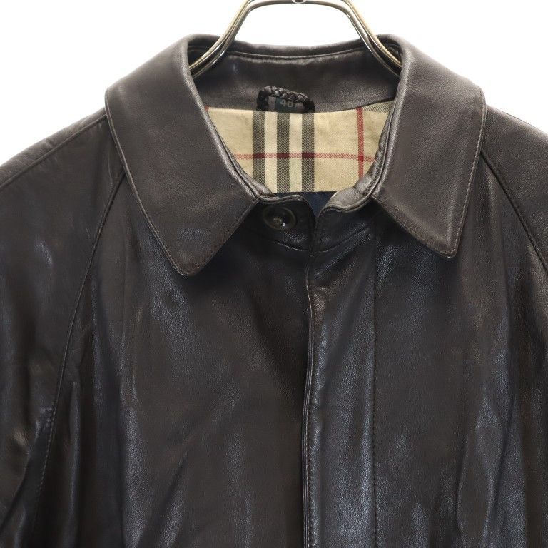バーバリー レザーコート ブラック系 BURBERRY メンズ 古着