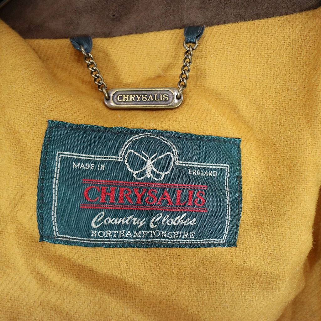 イングランド製 CHRYSALIS ウールジャケット 防寒 防風 ヨーロッパ古着 マルチカラー (レディース L) 中古 古着 N6759